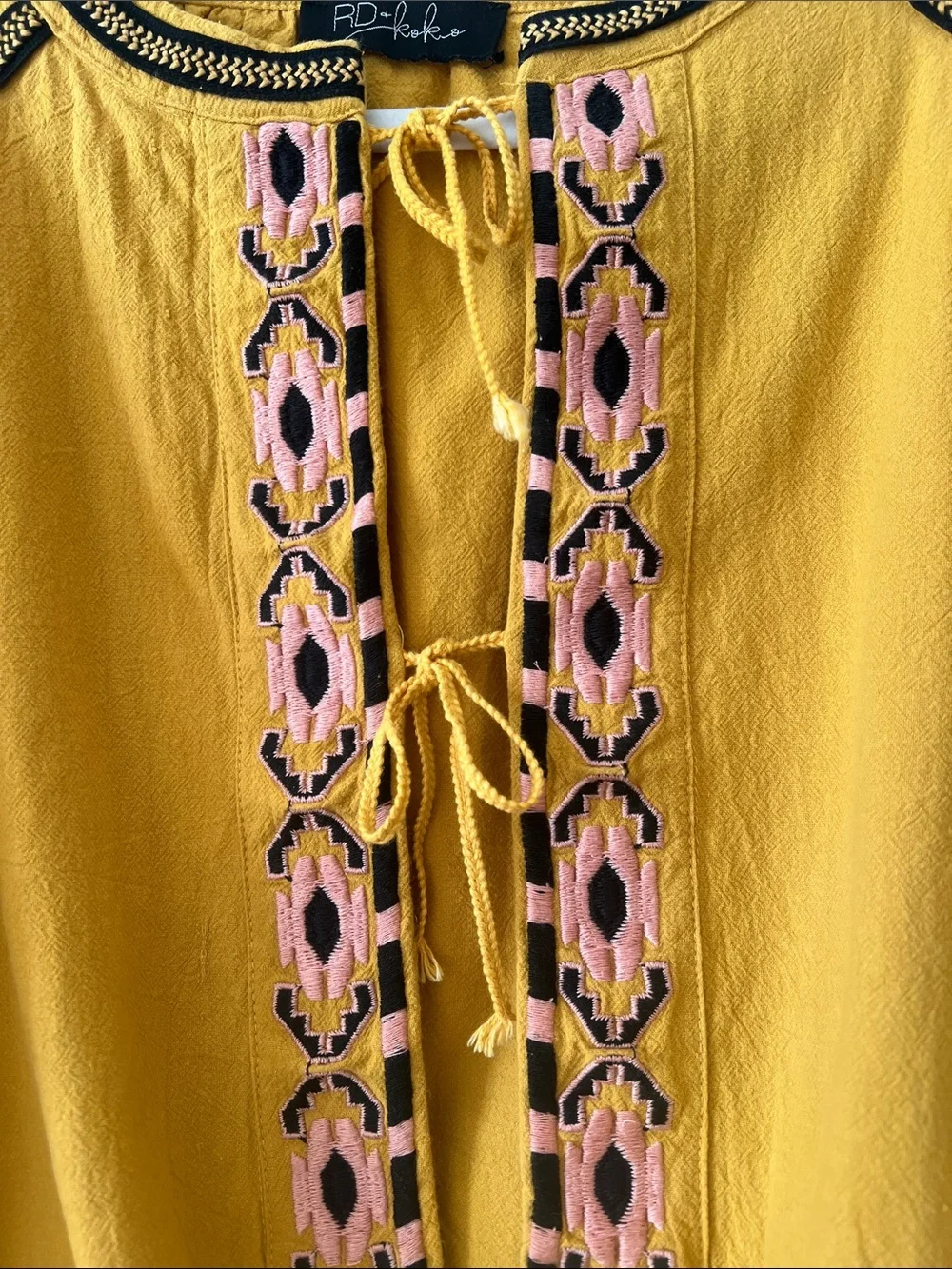 Anthropologie RD & Koko Embroidered Boho Tie Front Jacket M/L - Picture 8 of 11